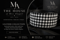 Houndstooth Leather Collar