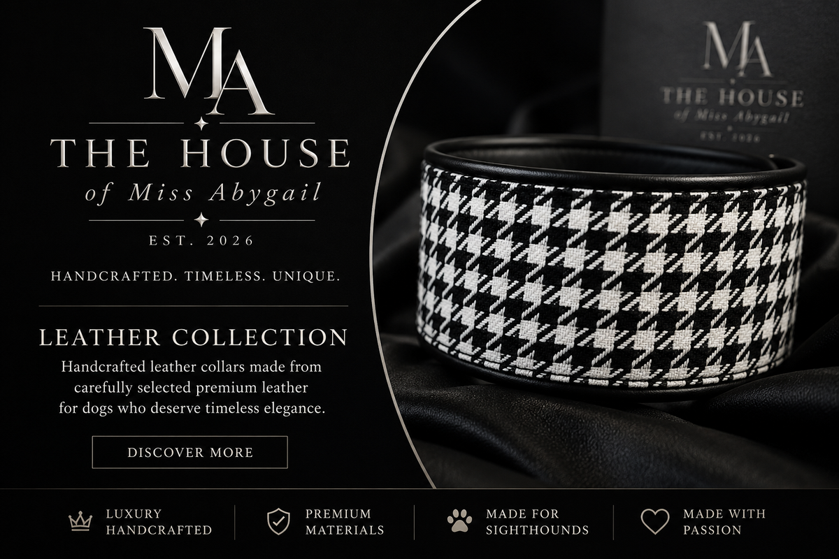 Houndstooth Leather Collar